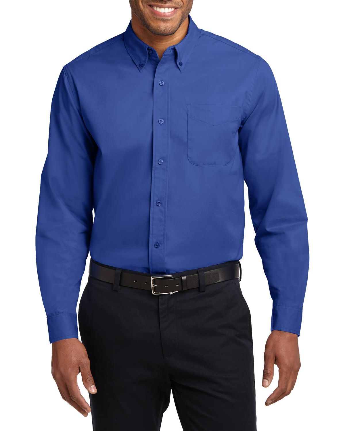 JustBlanks Men's Tall Comfortable Easy Care Long Sleeve Dress Shirt - JBTLS608 - Picture 17 of 25