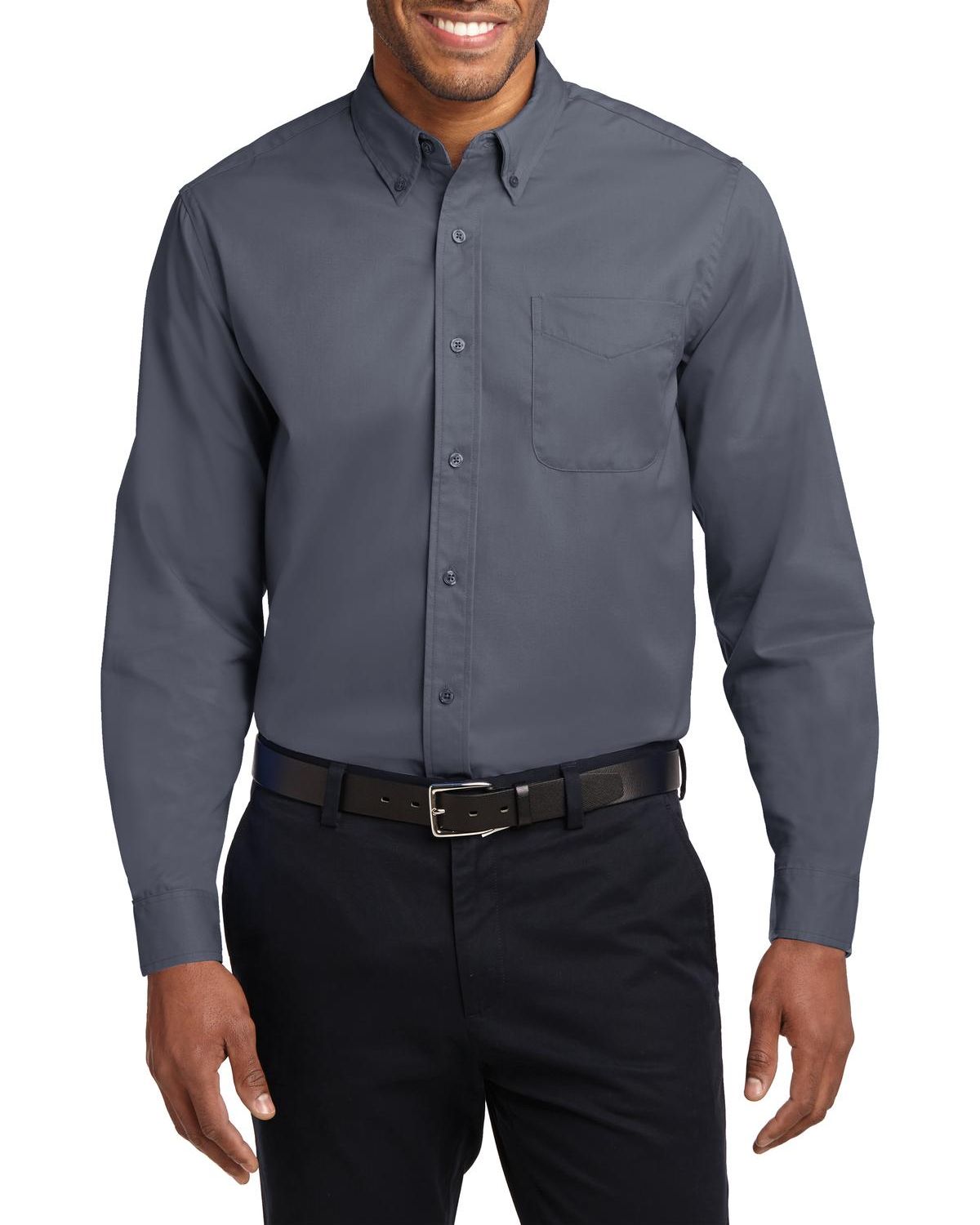 JustBlanks Men's Tall Comfortable Easy Care Long Sleeve Dress Shirt - JBTLS608 - Picture 18 of 25