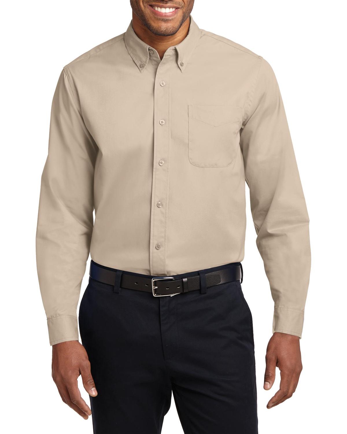 JustBlanks Men's Tall Comfortable Easy Care Long Sleeve Dress Shirt - JBTLS608 - Picture 19 of 25