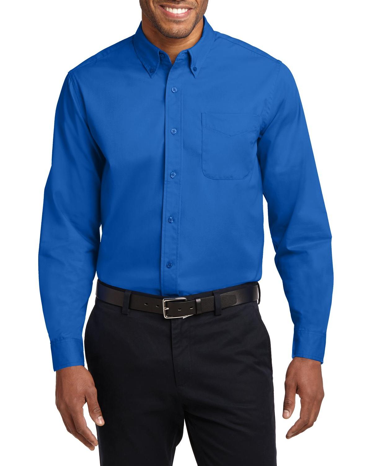 JustBlanks Men's Tall Comfortable Easy Care Long Sleeve Dress Shirt - JBTLS608 - Picture 20 of 25