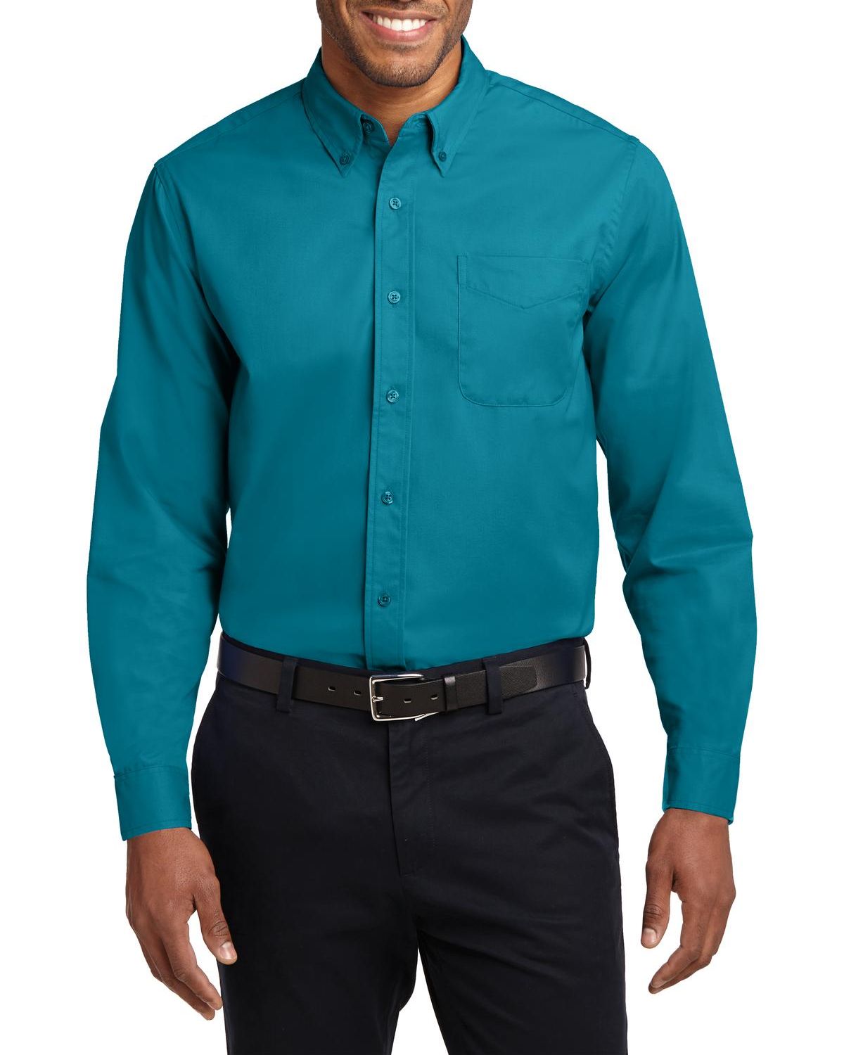 JustBlanks Men's Tall Comfortable Easy Care Long Sleeve Dress Shirt - JBTLS608 - Picture 21 of 25