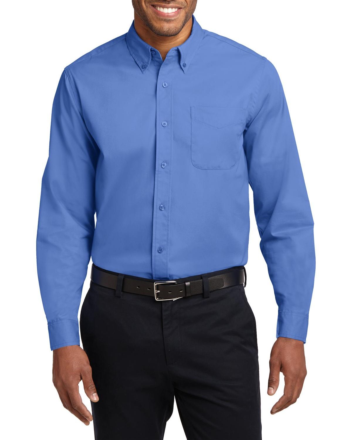 JustBlanks Men's Tall Comfortable Easy Care Long Sleeve Dress Shirt - JBTLS608 - Picture 23 of 25