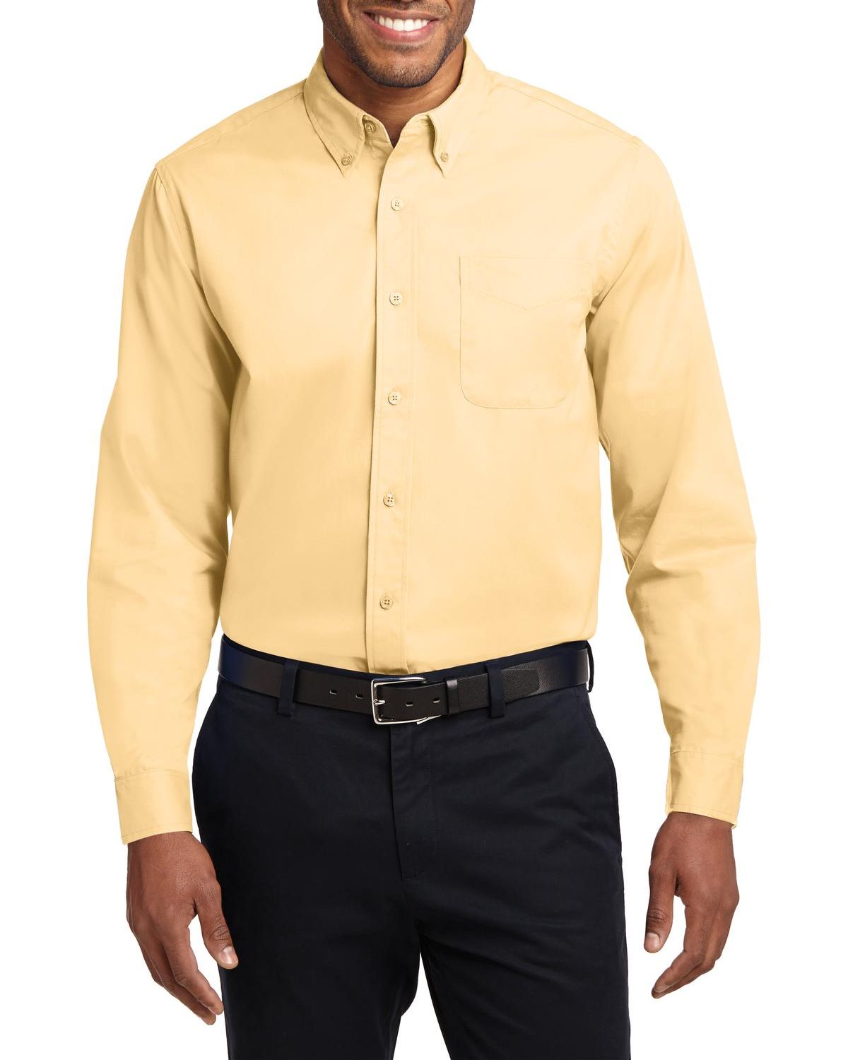 JustBlanks Men's Tall Comfortable Easy Care Long Sleeve Dress Shirt - JBTLS608 - Picture 25 of 25