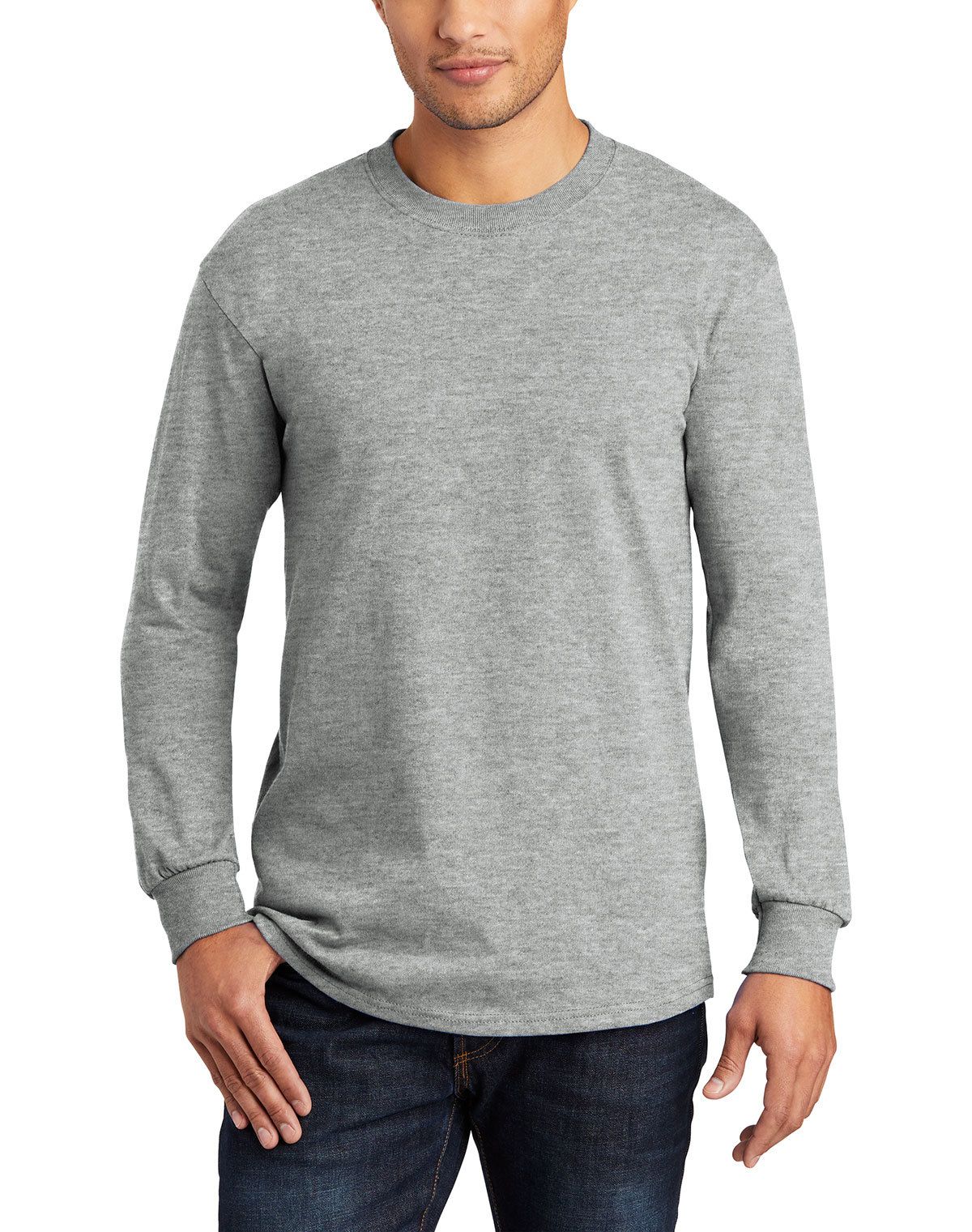 Just Blanks Men’s All-American Long Sleeve 100% Cotton T-Shirt – JBUSA100LS