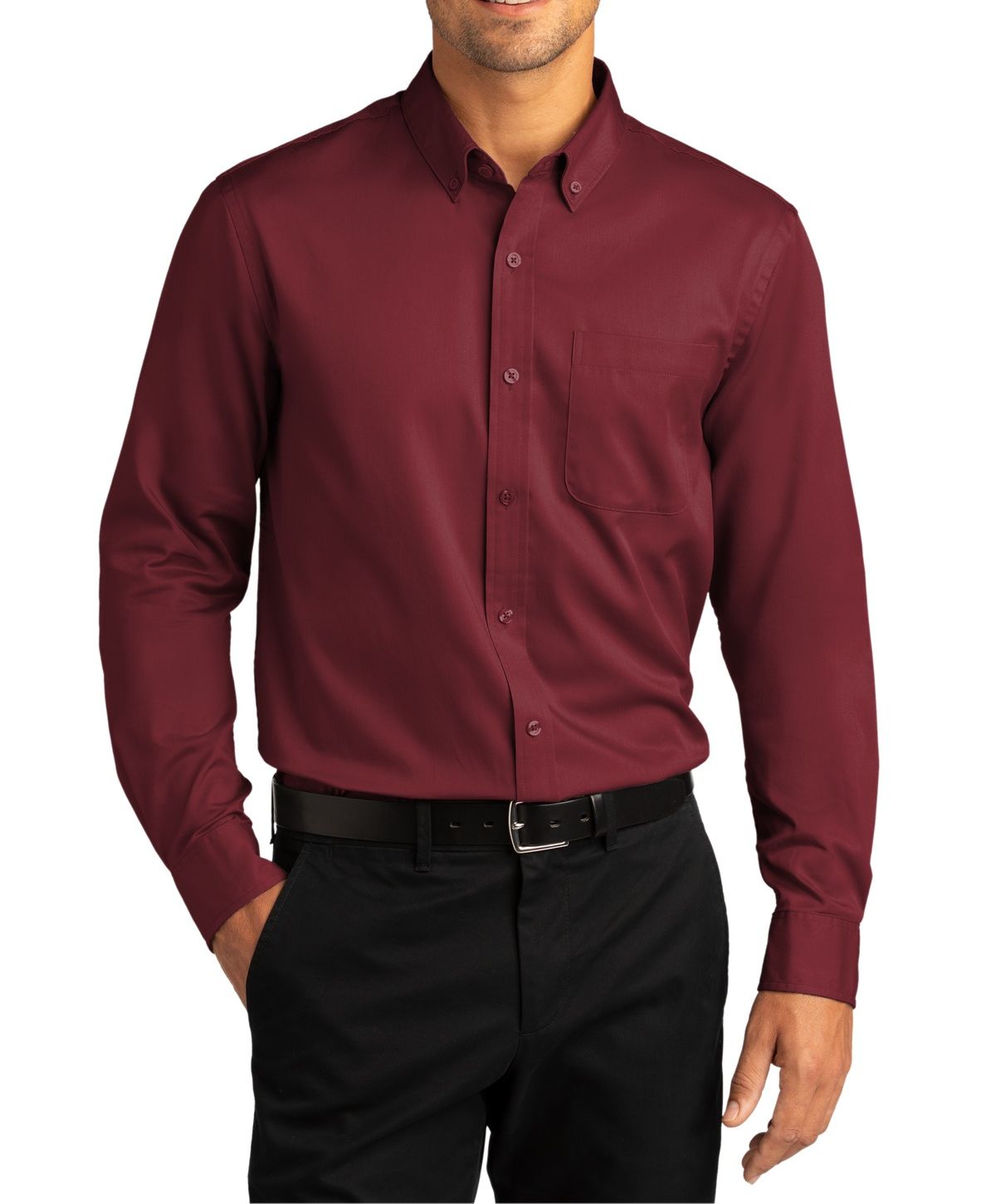 Just Blanks Men’s SuperPro React Twill Pocketed Button Down Shirt – JBW808