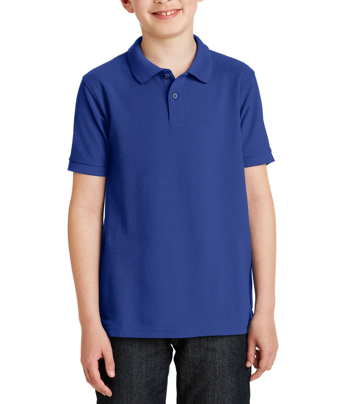 JustBlanks Youth Comfortable Classic Silk Touch Pique Polo Shirt - JBY500 - Picture 13 of 14