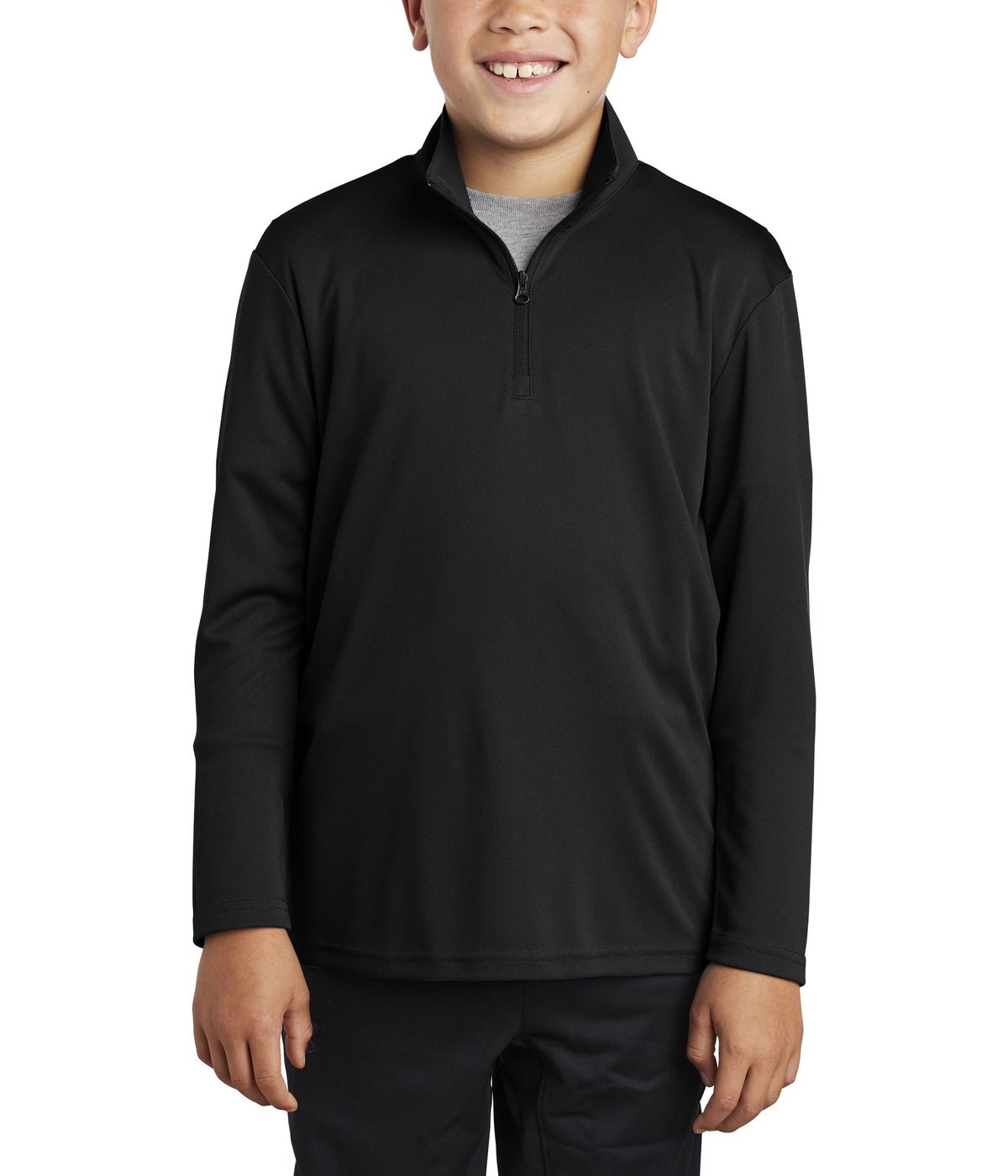 JustBlanks Youth 100% Polyester Competitor Quarter-Zip Pullover - JBYST357 - Picture 2 of 6