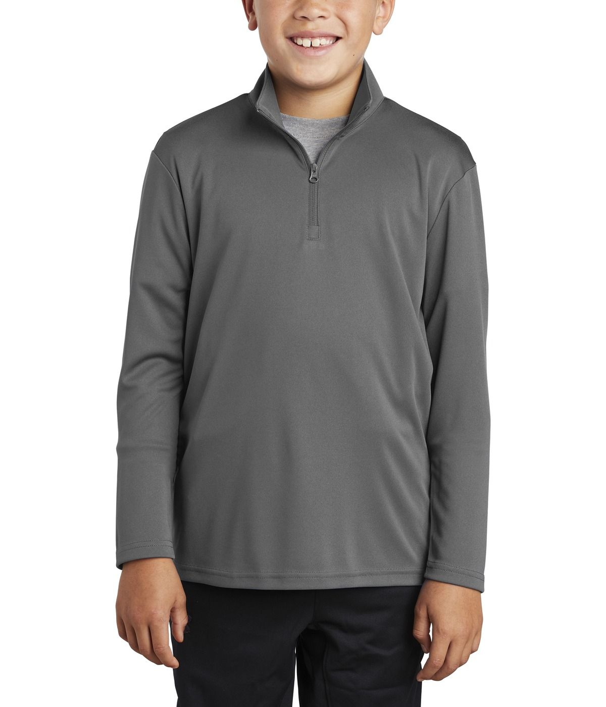 JustBlanks Youth 100% Polyester Competitor Quarter-Zip Pullover - JBYST357 - Picture 3 of 6