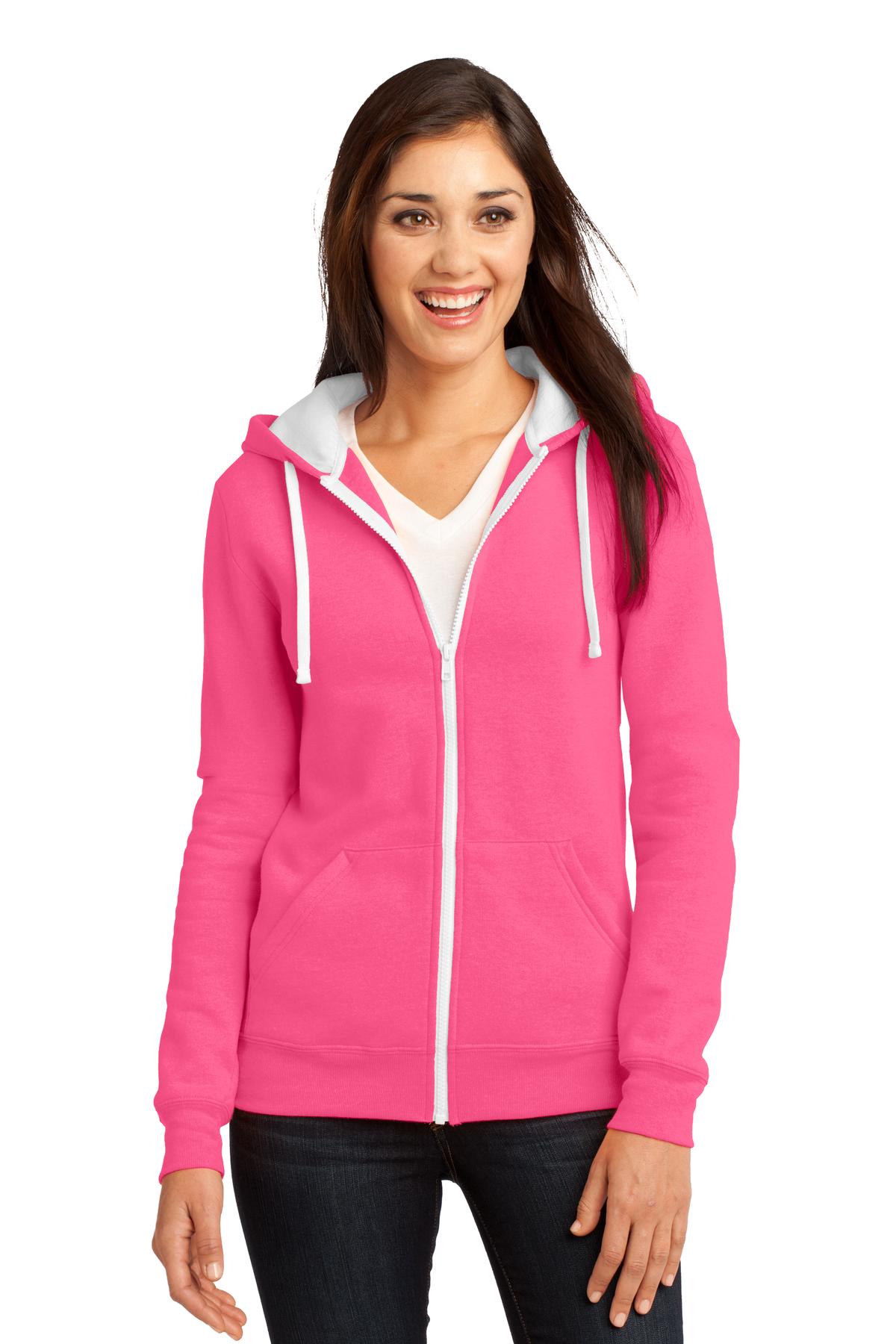 District DT801 Women's Juniors The Concert Fleece Full Zip Hoodie - Pack Of 2 - Picture 7 of 11