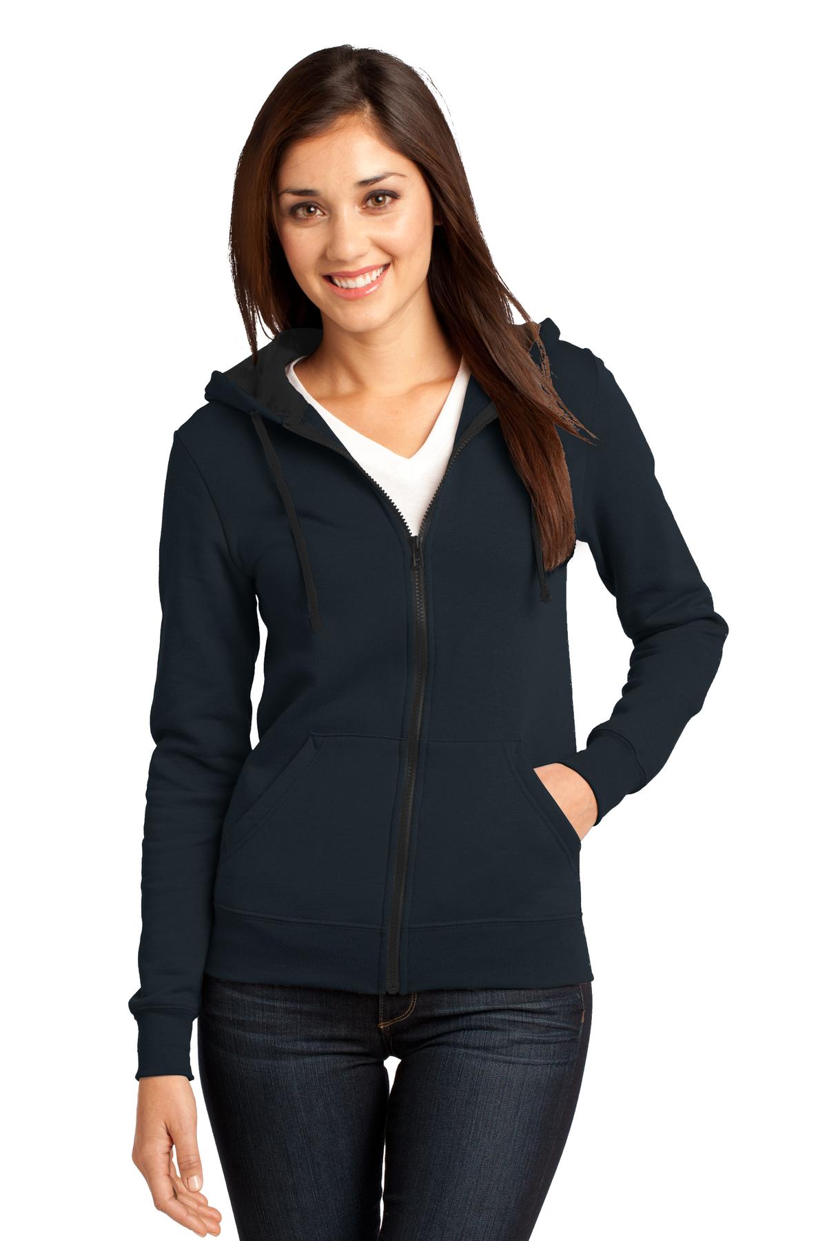 District DT801 Women's Juniors The Concert Fleece Full Zip Hoodie - Pack Of 2 - Picture 9 of 11