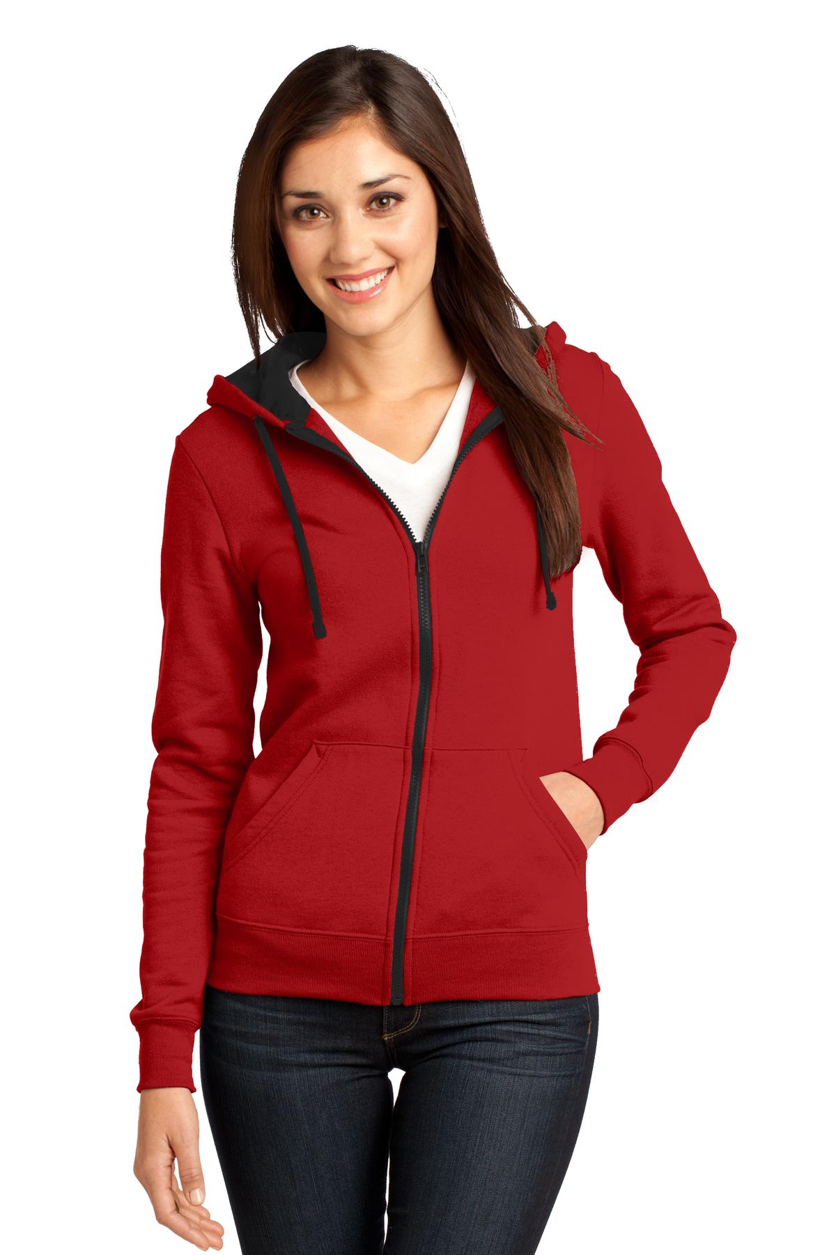 District DT801 Women's Juniors The Concert Fleece Full Zip Hoodie - Pack Of 2 - Picture 10 of 11