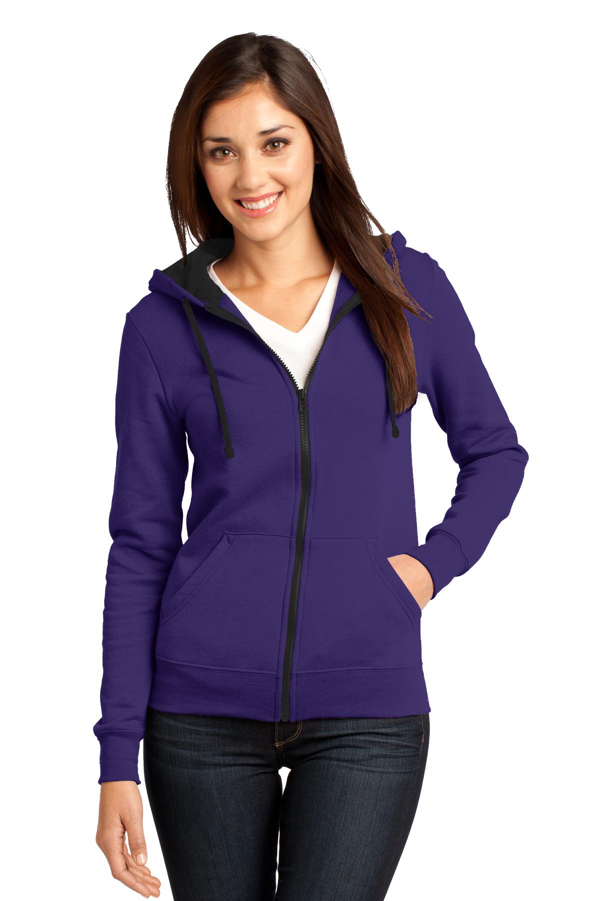 District DT801 Women's Juniors The Concert Fleece Full Zip Hoodie - Pack Of 2 - Picture 11 of 11