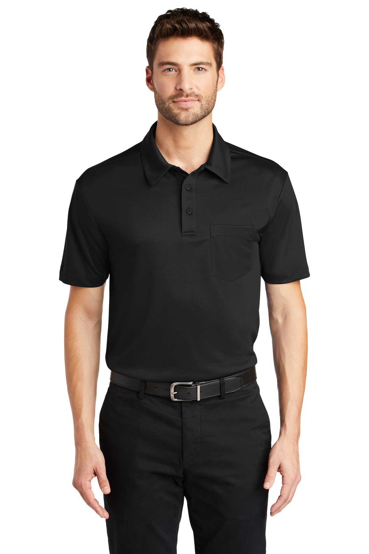 3 Pack Of Port Authority K540P Men's Poly Silk Touch Performance Pocket Polo - Picture 2 of 11