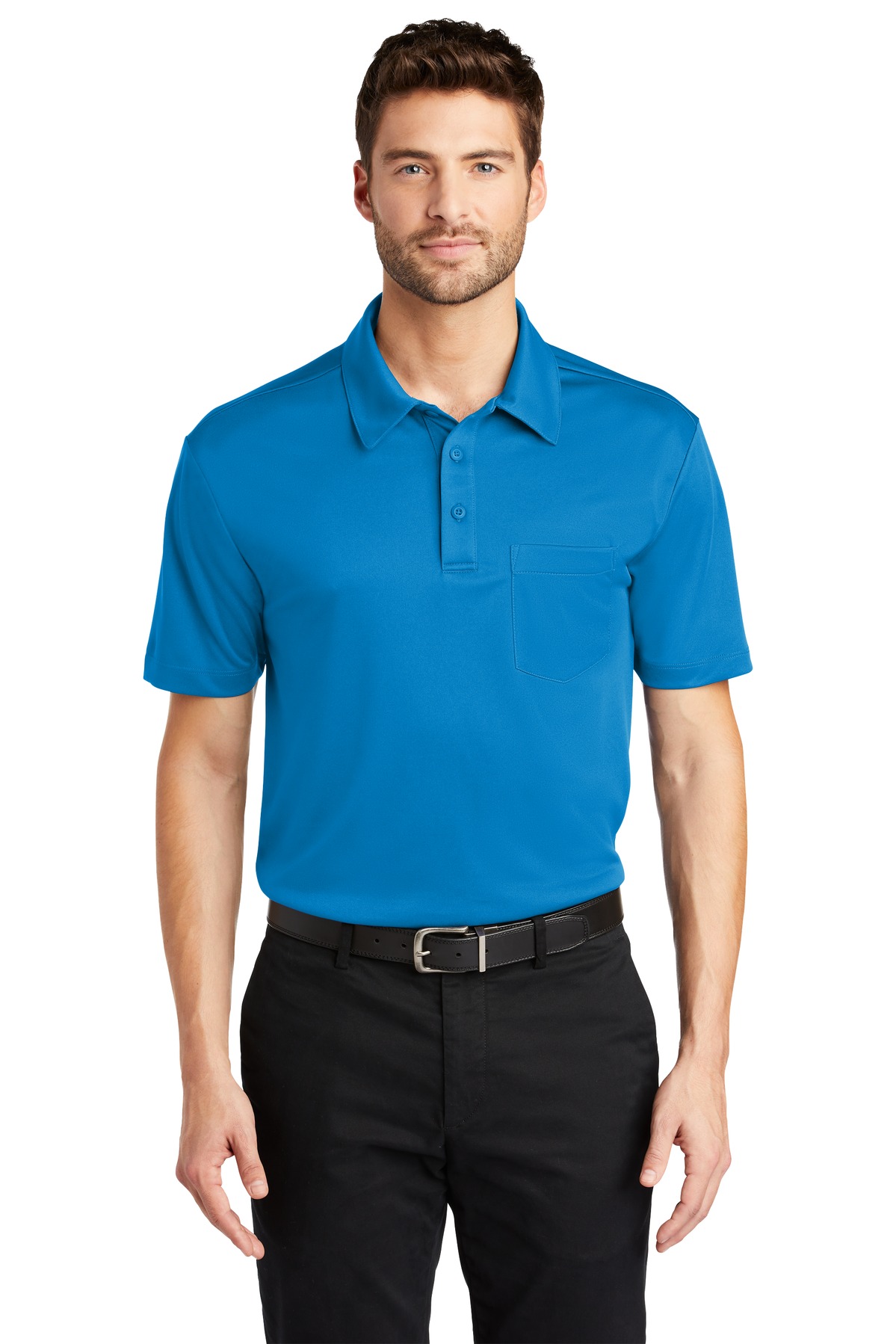 3 Pack Of Port Authority K540P Men's Poly Silk Touch Performance Pocket Polo - Picture 3 of 11