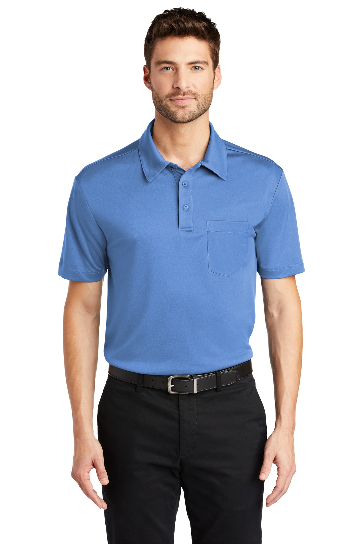 3 Pack Of Port Authority K540P Men's Poly Silk Touch Performance Pocket Polo - Picture 4 of 11