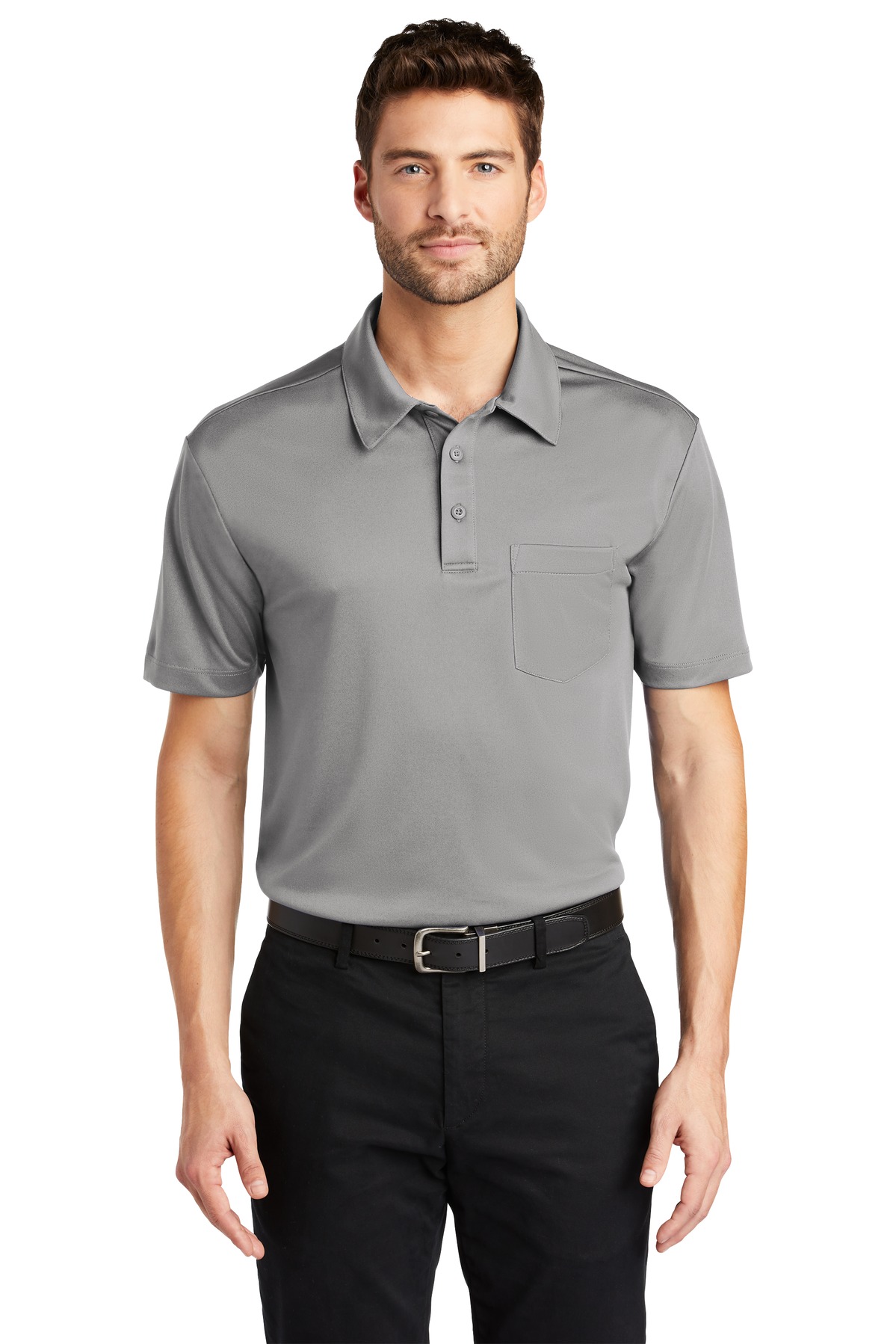 3 Pack Of Port Authority K540P Men's Poly Silk Touch Performance Pocket Polo - Picture 5 of 11