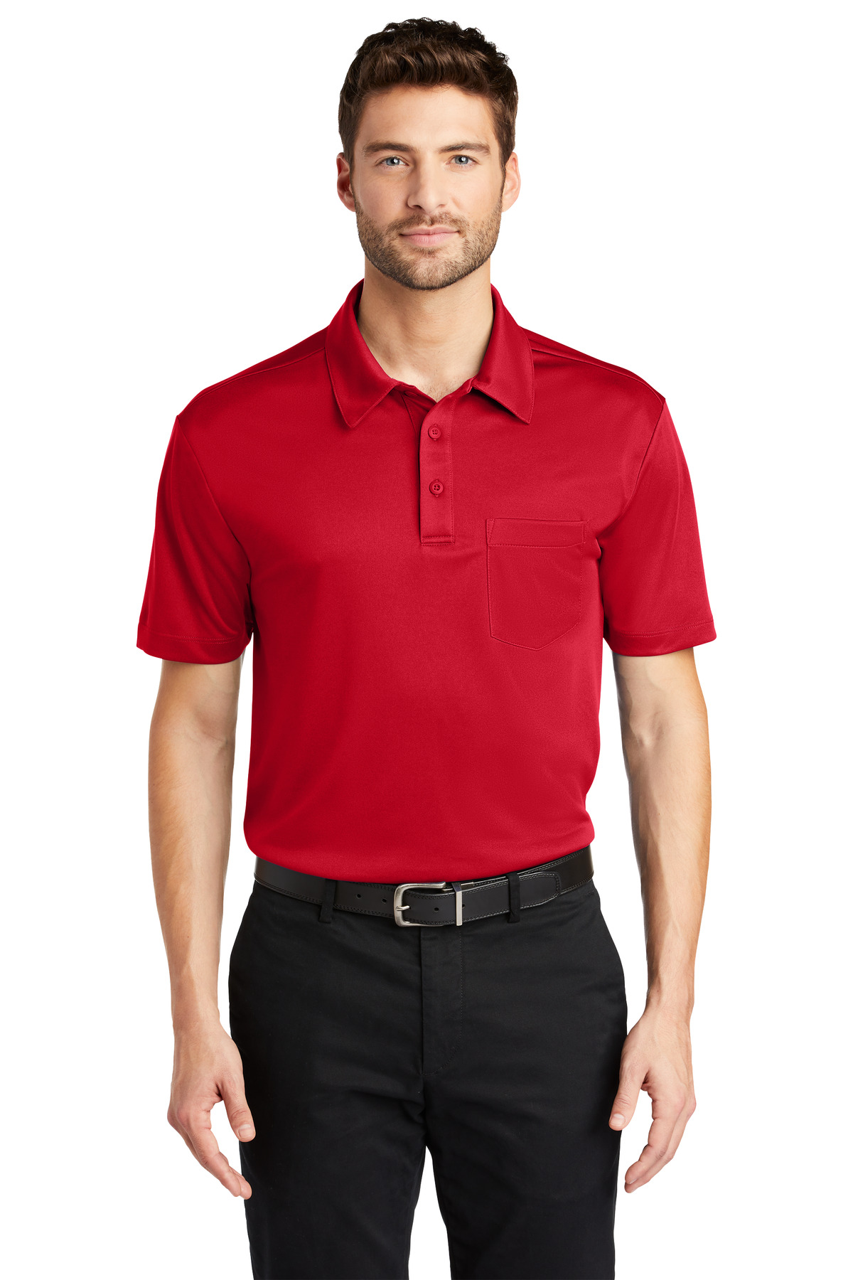 3 Pack Of Port Authority K540P Men's Poly Silk Touch Performance Pocket Polo - Picture 8 of 11