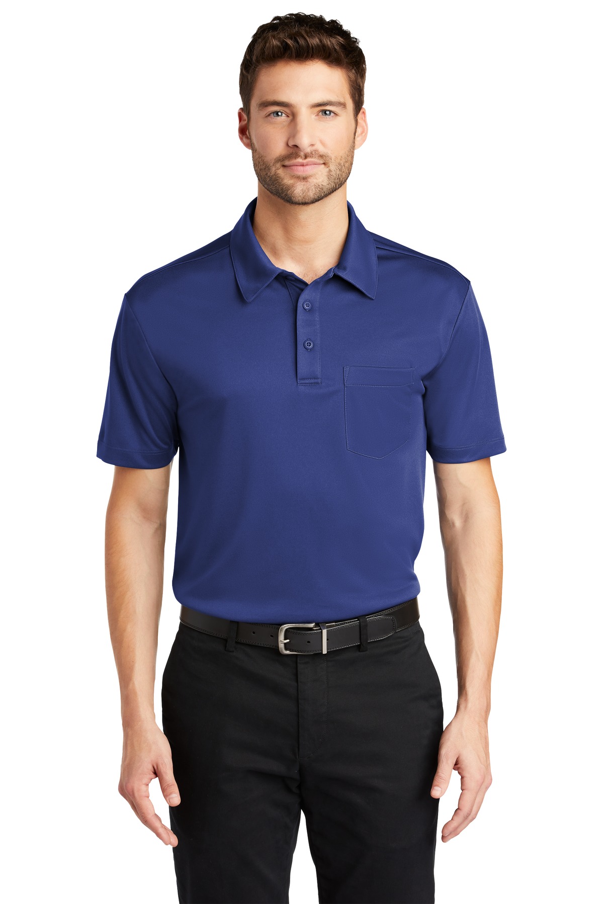 3 Pack Of Port Authority K540P Men's Poly Silk Touch Performance Pocket Polo - Picture 9 of 11