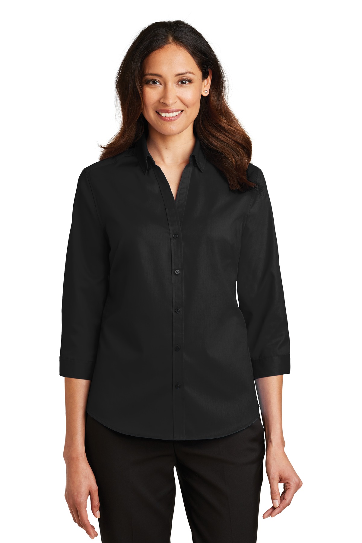 Port Authority L665 Women's 3/4-Sleeve SuperPro Twill Shirt - Pack Of 2 - Picture 2 of 10