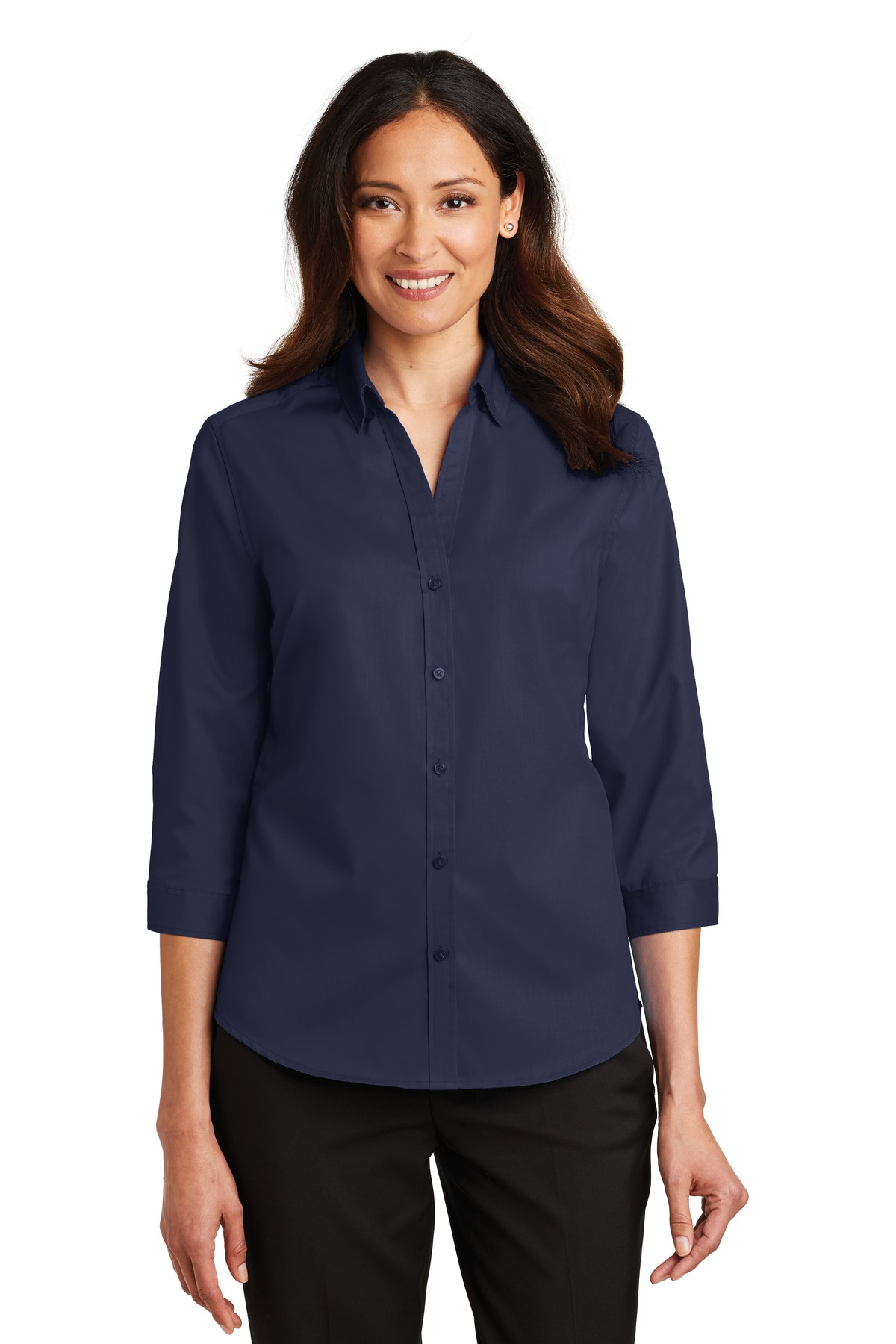 Port Authority L665 Women's 3/4-Sleeve SuperPro Twill Shirt - Pack Of 2 - Picture 8 of 10