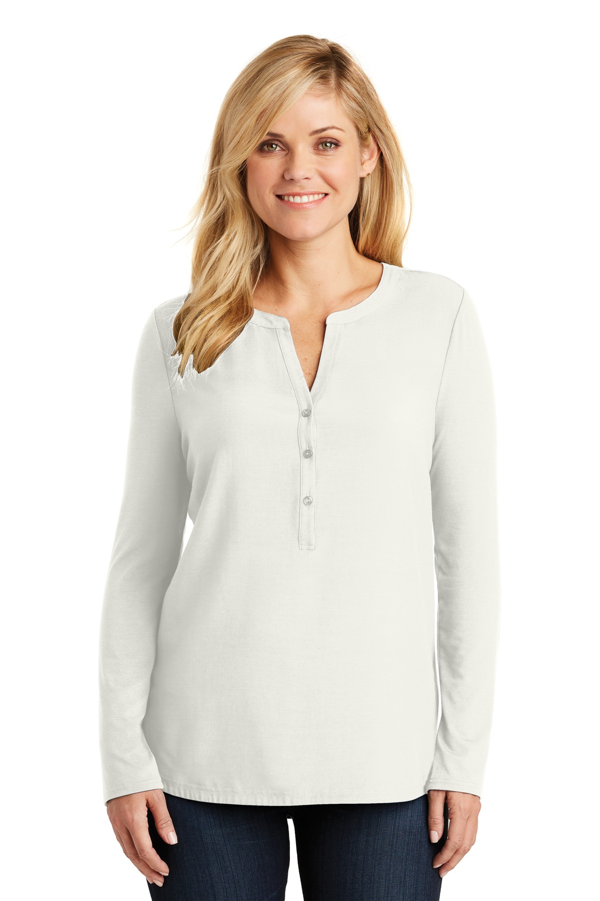 3 Pack Of Port Authority LK5432 Women's Soft Concept Flowy Henley Tunic - Picture 5 of 5