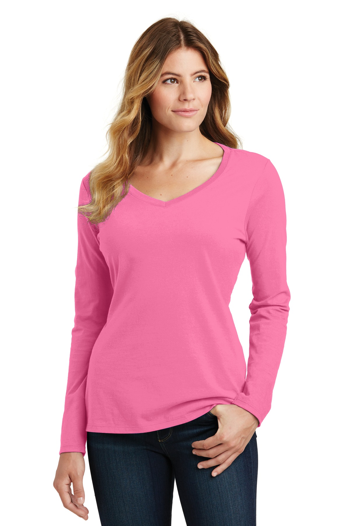 3 Pack Of Port & Company LPC450VLS Women's Fan Favorite V-Neck Tee T-Shirt - Picture 8 of 14