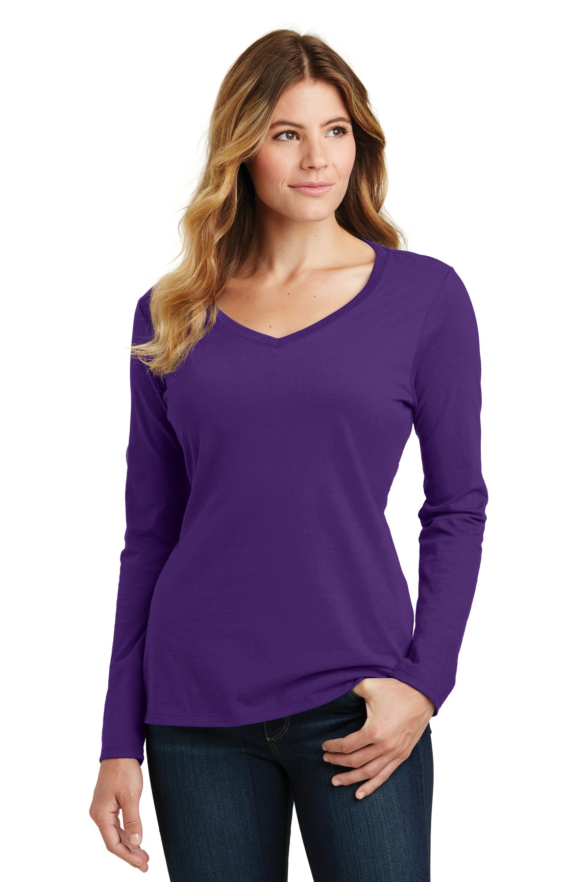 3 Pack Of Port & Company LPC450VLS Women's Fan Favorite V-Neck Tee T-Shirt - Picture 12 of 14