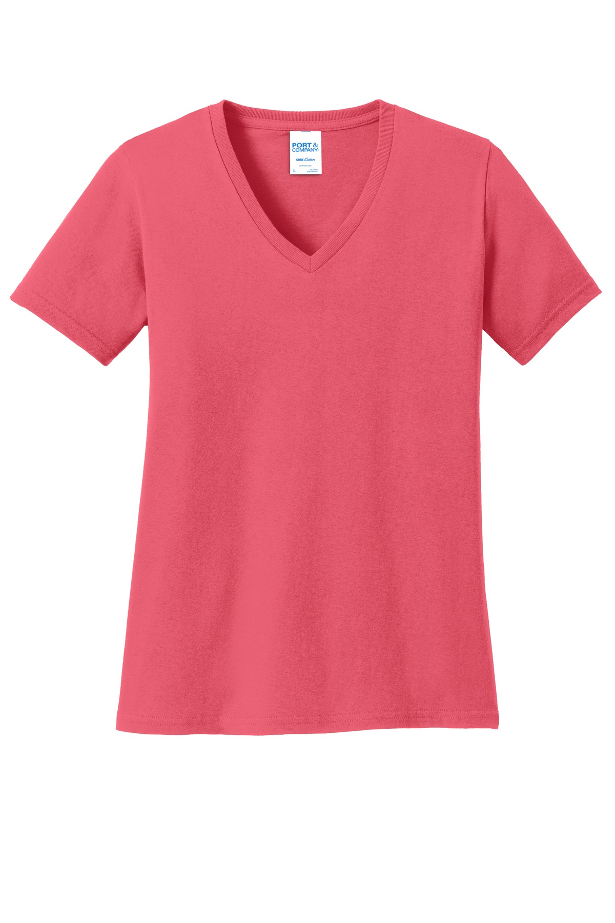3 Pack Of Port & Company LPC54V Women's Core Cotton V Neck Tee Top T-Shirt - Picture 7 of 28