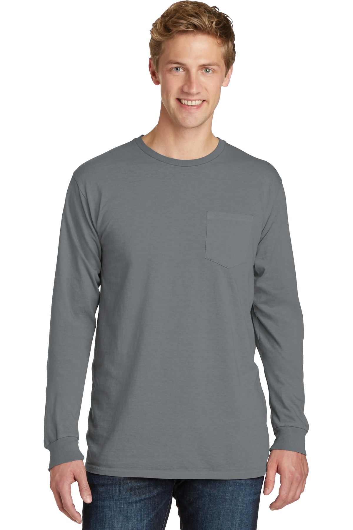 Port & Company PC099LSP Men's Pigment-Dyed Pocket Tee Top T-Shirt - Pack Of 2 - Picture 15 of 20