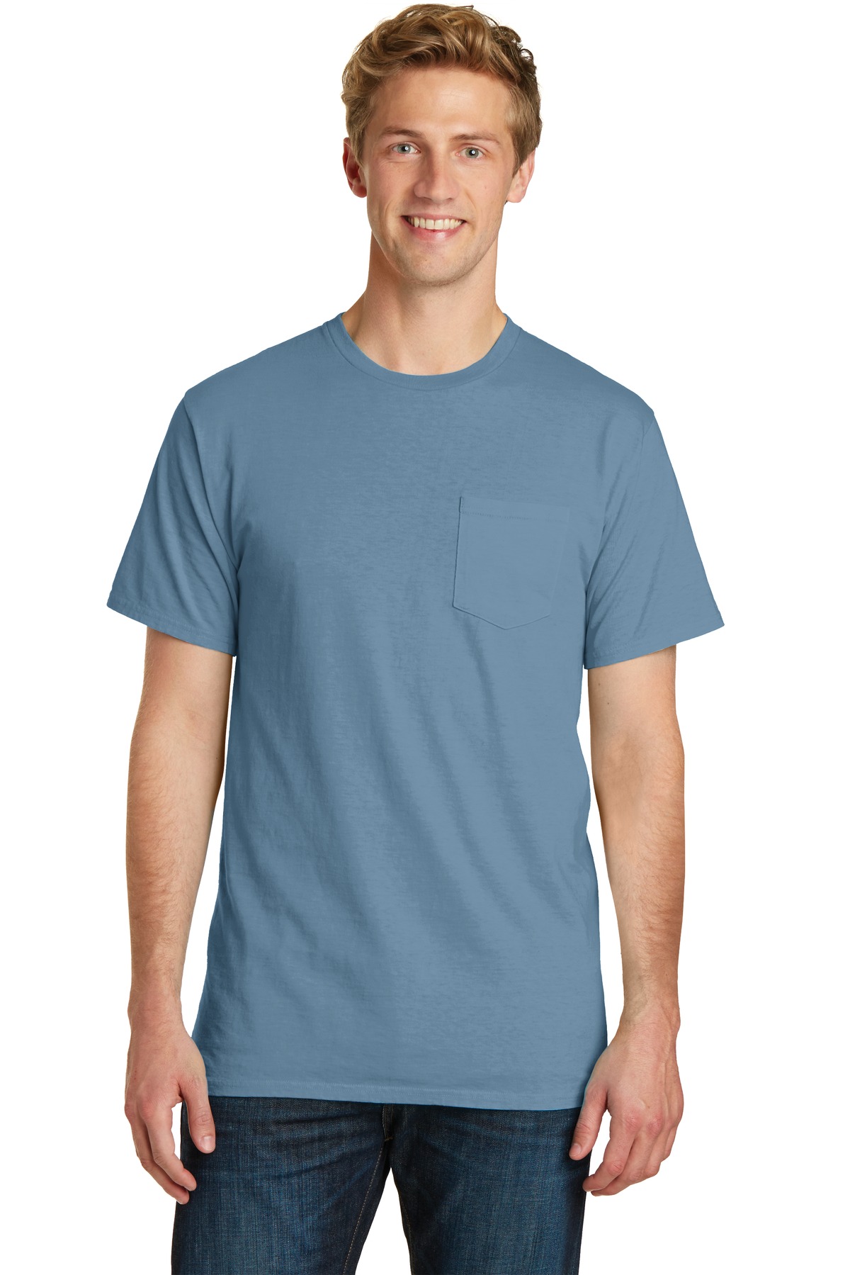 3 Pack Of Port & Company PC099P Men's Cotton Pigment-Dyed Pocket Tee T-Shirt - Picture 9 of 14
