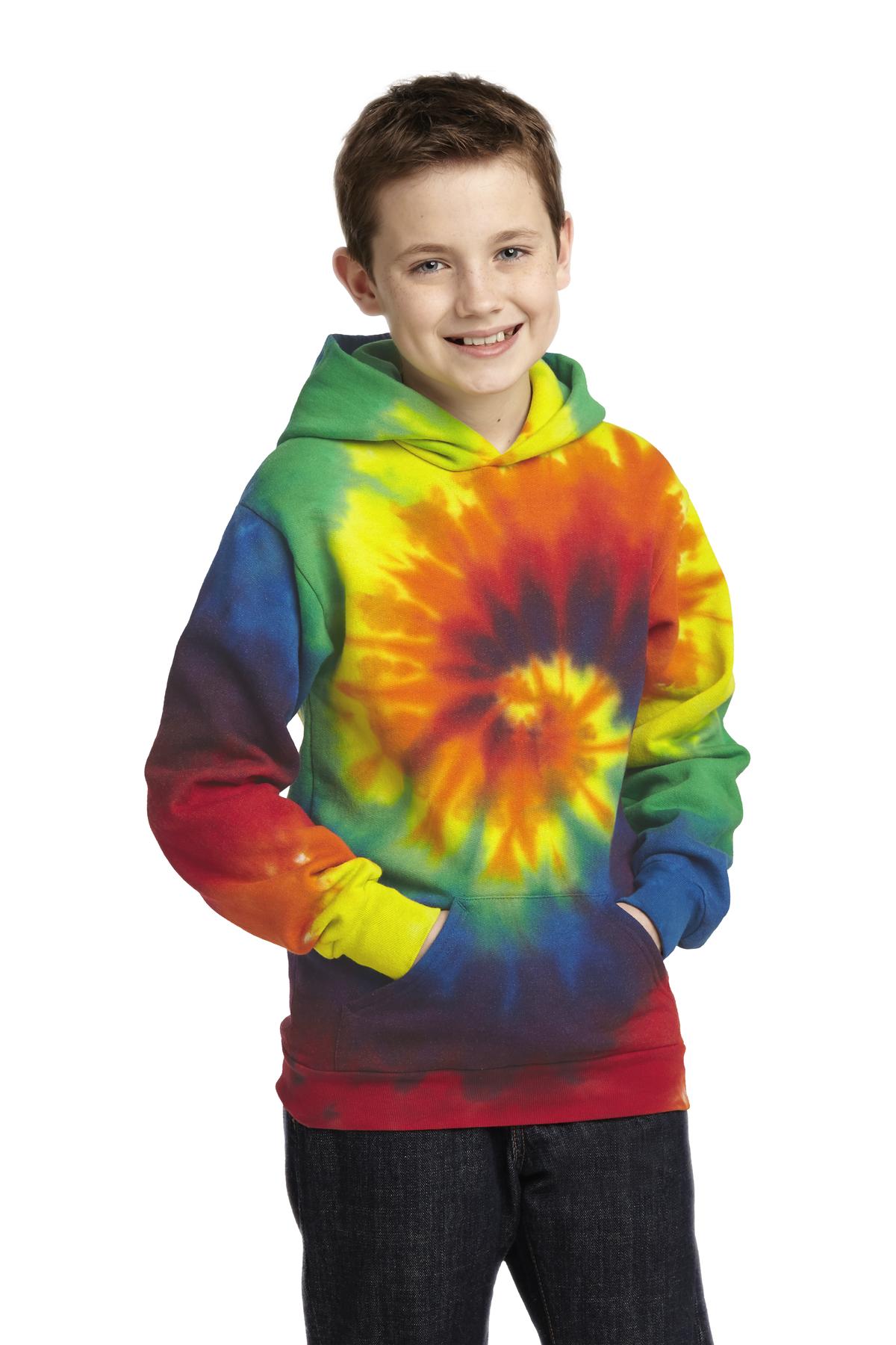 3 Pack Of Port & Company PC146Y Youth Tie-Dye Pullover Hoodie Sweatshirt - Picture 9 of 11