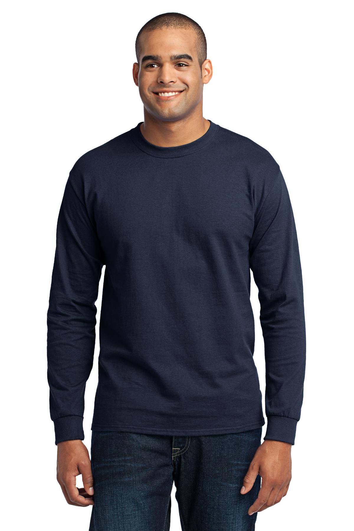 3 Pack Of Port & Company PC55LS Men's Cotton/Polyester Core Blend T-Shirt - Picture 13 of 20
