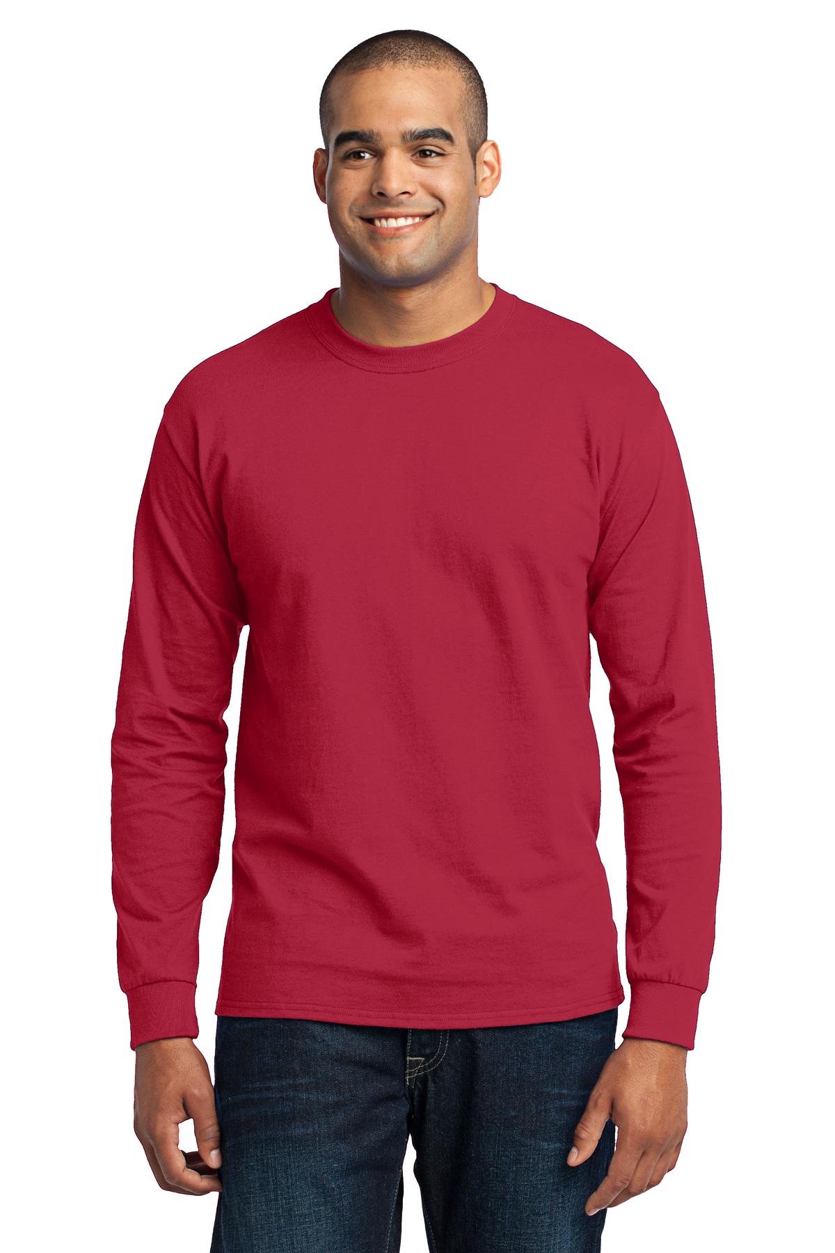 3 Pack Of Port & Company PC55LS Men's Cotton/Polyester Core Blend T-Shirt - Picture 16 of 20