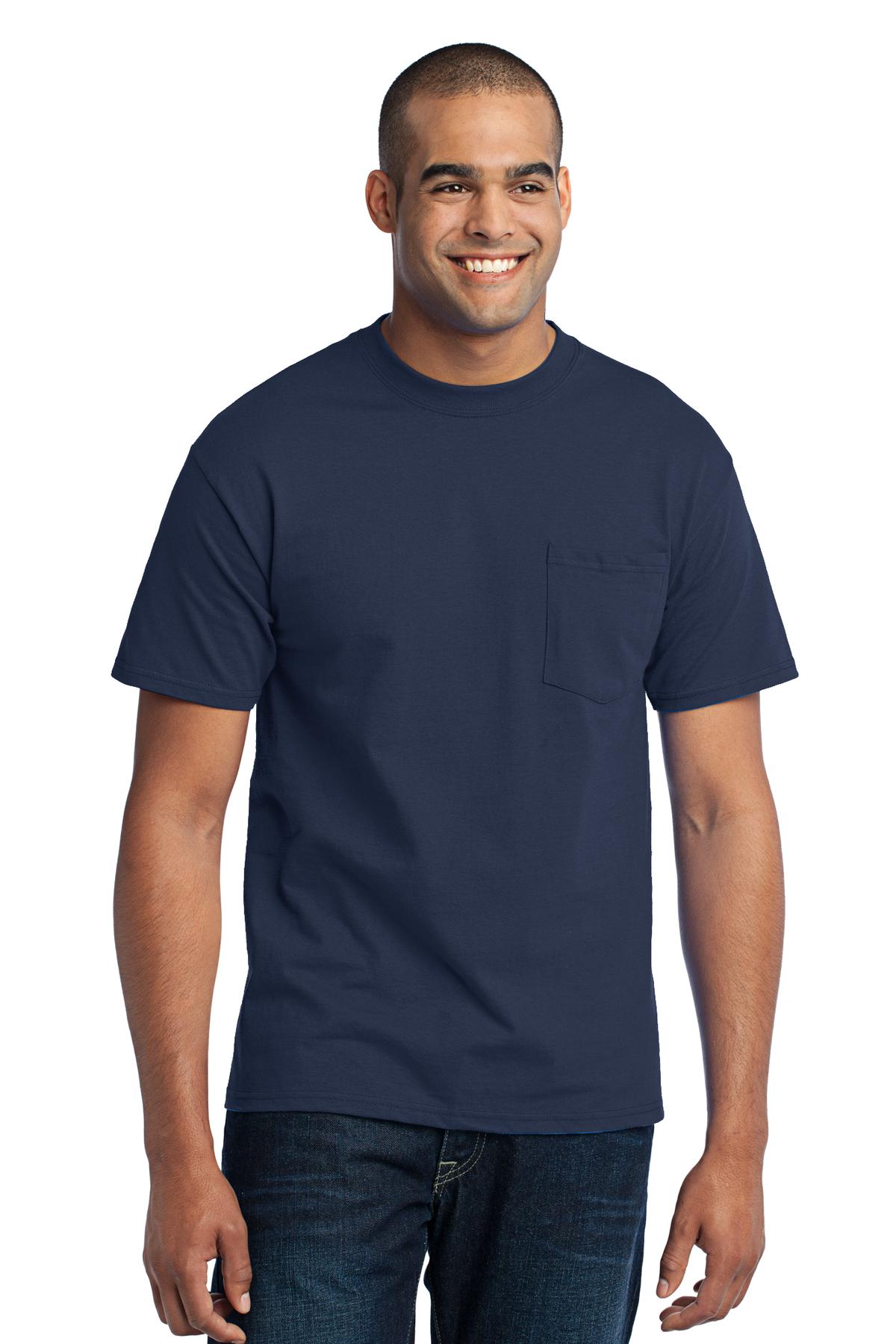 3 Pack Of Port & Company PC55PT Men's Tall Core Blend Pocket T-Shirt - Picture 13 of 20