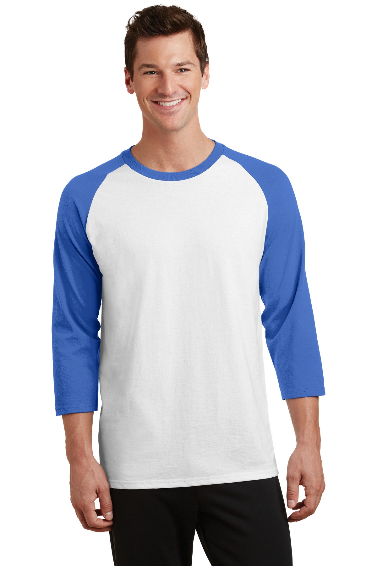 3 Pack Of Port & Company PC55RS Men's Core Blend 3/4-Sleeve Raglan Tee T-Shirt - Picture 10 of 10