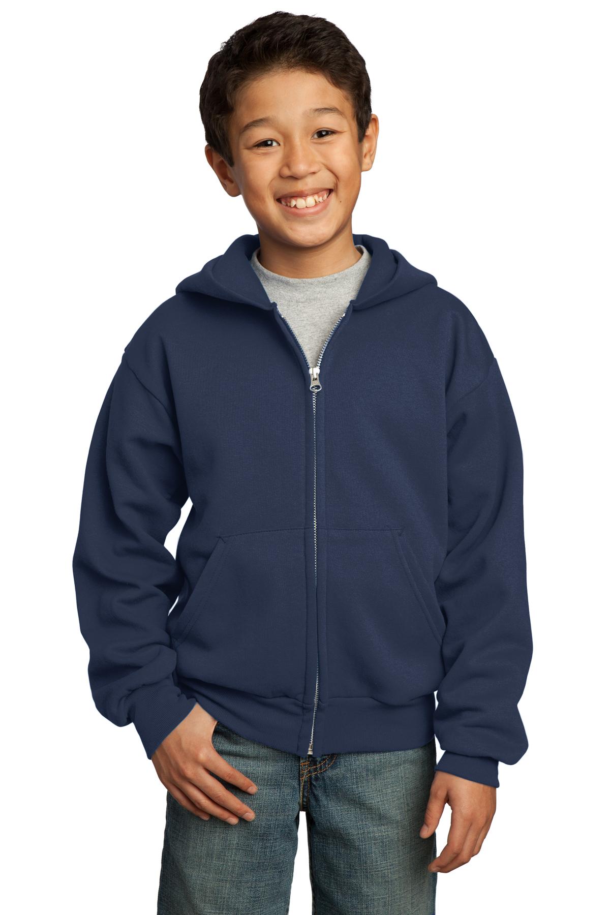 Port & Company PC90YZH Youth Fleece Full-Zip Hoodie Sweatshirt - Pack Of 2 - Picture 11 of 22