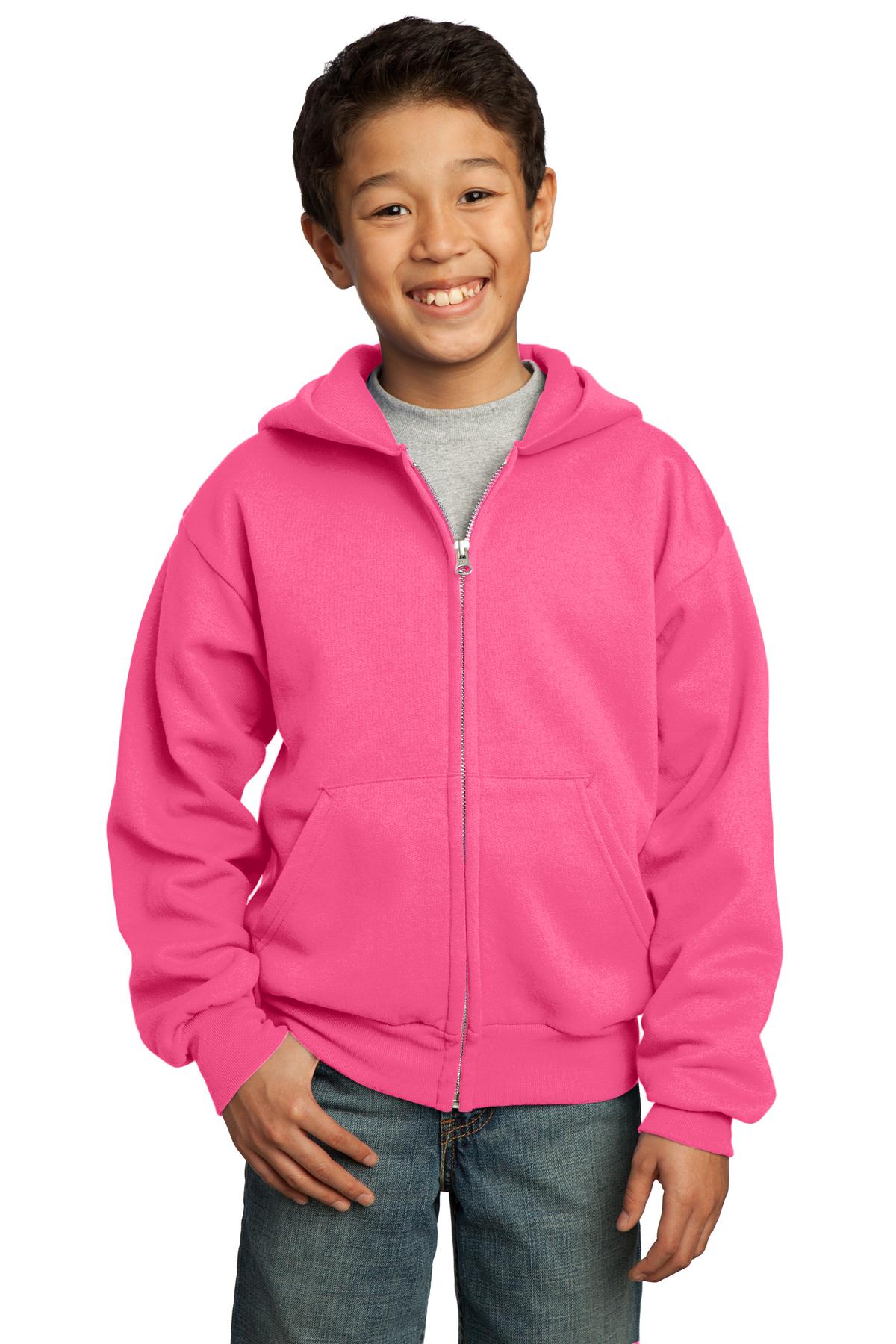 Port & Company PC90YZH Youth Fleece Full-Zip Hoodie Sweatshirt - Pack Of 2 - Picture 15 of 22