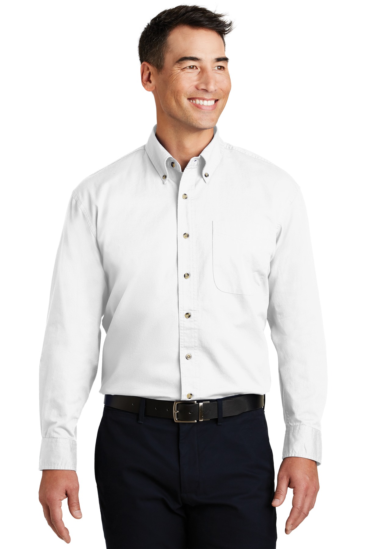 Port Authority S600T Men's 100% Cotton Long Sleeve Twill Shirt - Pack Of 2 - Picture 7 of 7