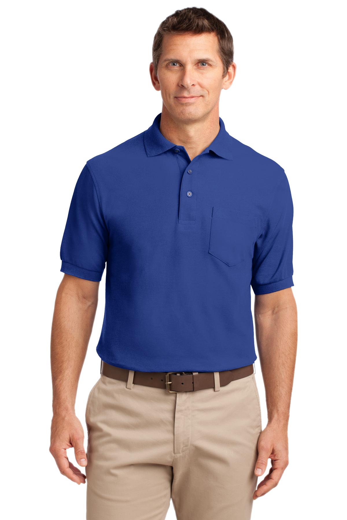 3 Pack Of Port Authority TLK500P Men's Poly/Tall Silk Touch Polo With Pocket - Picture 8 of 9