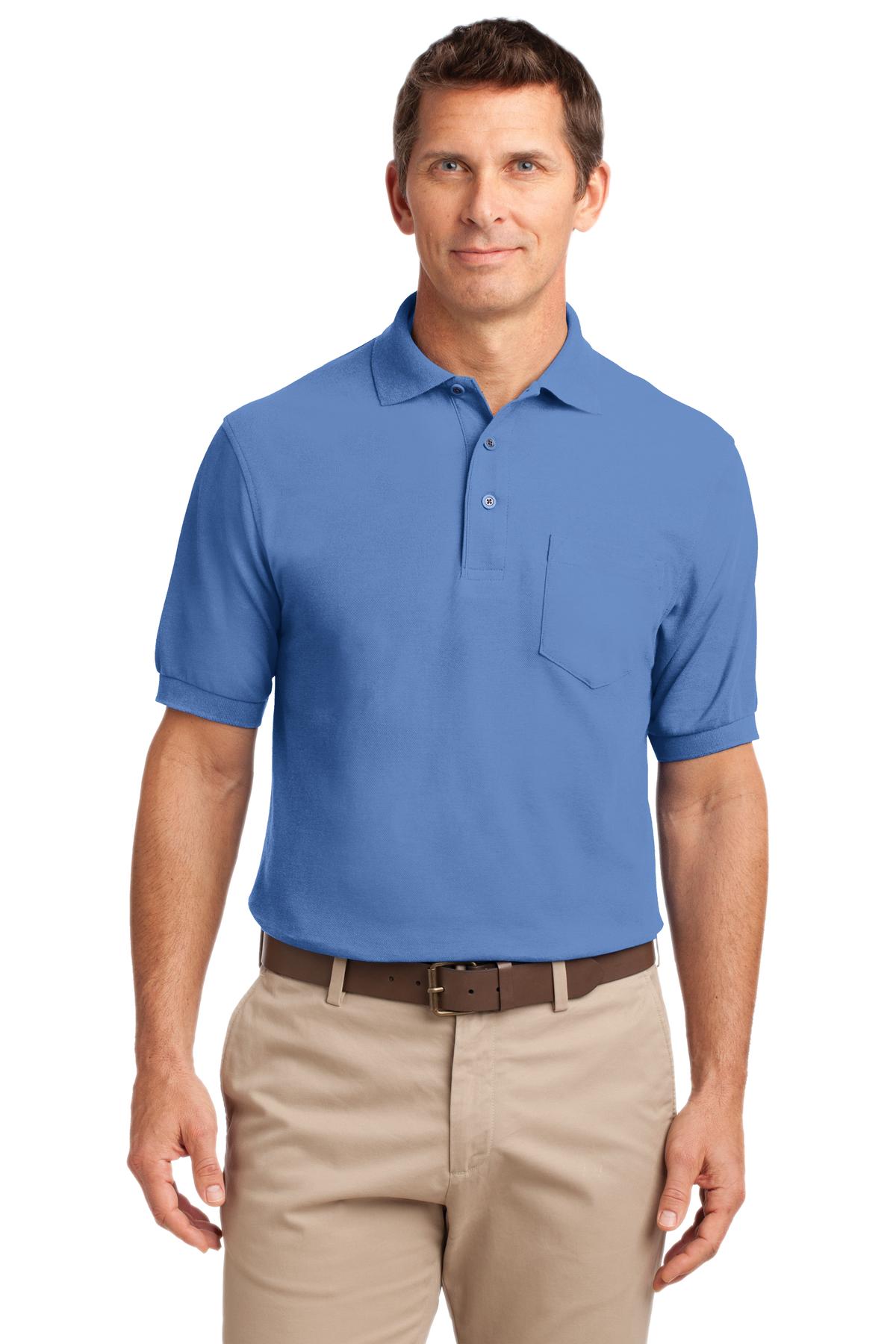 3 Pack Of Port Authority TLK500P Men's Poly/Tall Silk Touch Polo With Pocket - Picture 9 of 9