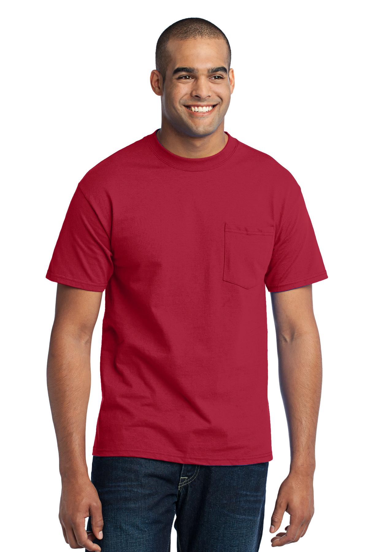 3 Pack Of Port & Company PC55PT Men's Tall Core Blend Pocket T-Shirt - Picture 16 of 20